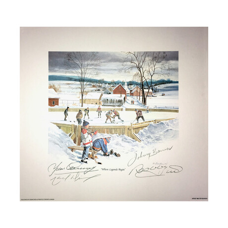 Signed Bower, Hull, Cournoyer, Dionne Litho - Toronto, Chicago, Montreal, LA