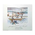 Autographed Bower, Hull, Stanley, Dionne Lithograph - Toronto, Chicago, LA