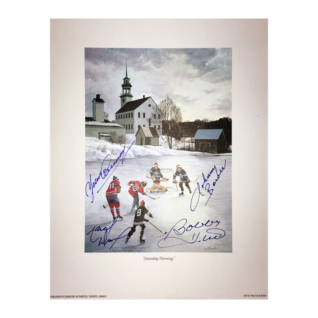 Signed by B. Hull, J. Bower, Y. Cournoyer & M. Dionne - Saturday Morning Litho