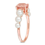 1 1/6ct TGW Morganite and 3-4.5mm Cultured Freshwater Pearl Ring in 10k Rose Gold (8)