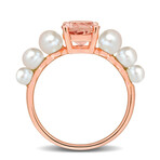 1 1/6ct TGW Morganite and 3-4.5mm Cultured Freshwater Pearl Ring in 10k Rose Gold (8)