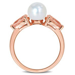 7-7.5mm Cultured Freshwater Pearl and 1 1/2ct TGW Morganite Promise Ring in 14k Rose Gold (8)