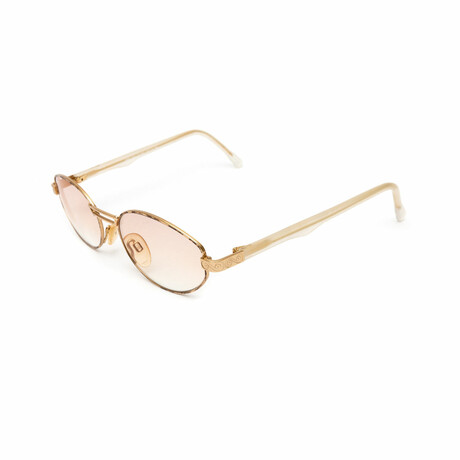 Unisex // Cazal Oval Gold & Milky Translucent Frames // Gold, Milky + Gradient Brown