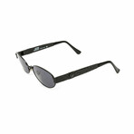 Unisex // Gianni Versace Matte Black Medusa Oval Sunglasses // Black + Gray