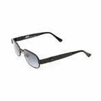 Unisex // Gianni Versace Matte Black Medusa Rectangular Sunglasses // Black + Gradient Gray