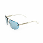 Unisex // Gianni Versace Rimless Aviator Sunglasses // Teal + Teal Mirror