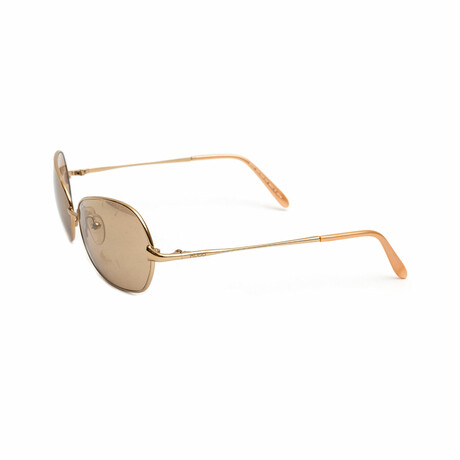 Unisex // Modo Gold Mirror Oval Unisex Sunglasses // Gold + Gold Mirror