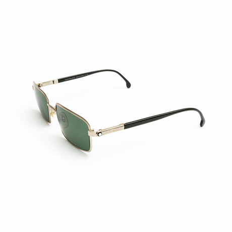 Men's // Mont Blanc Men's Rectangular Sunglasses // Gunmetal + Green