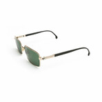 Men's // Mont Blanc Men's Rectangular Sunglasses // Gunmetal + Green