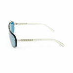 Unisex // Gianni Versace Rimless Aviator Sunglasses // Teal + Teal Mirror