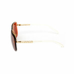 Unisex // Gianni Versace Rimless Aviator Sunglasses // Orange + Orange Mirror