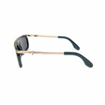 Unisex // Cesar Paciotti Flat Top Gold & Teal Sunglasses // Gold, Teal + Gray