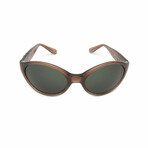 Unisex // Gianni Versace Oval Sunglasses // Taupe+ Green Gray