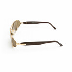 Unisex // Cazal Metal & Aceate Unisex Sunglasses // Gold, Brown + Brown