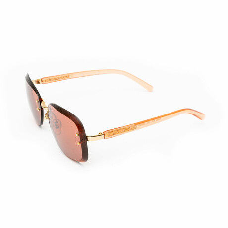 Unisex // Gianni Versace Orange Rimless Sunglasses // Orange + Orange Mirror