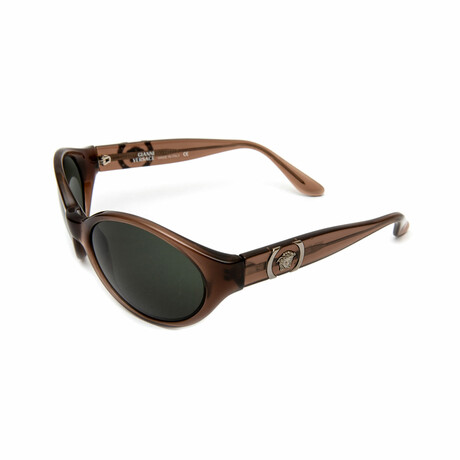 Unisex // Gianni Versace Oval Sunglasses // Taupe+ Green Gray