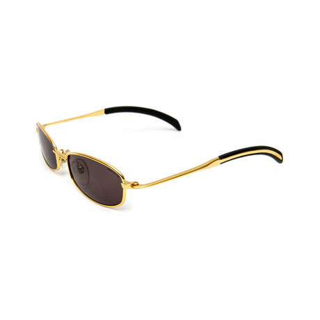 Unisex // Perfact Gold Rectangular Unisex Sunglasses // Gold + Brown