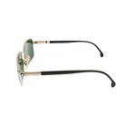 Men's // Mont Blanc Men's Rectangular Sunglasses // Gunmetal + Green