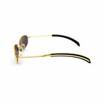 Unisex // Perfact Gold Rectangular Unisex Sunglasses // Gold + Brown