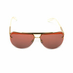 Unisex // Gianni Versace Rimless Aviator Sunglasses // Orange + Orange Mirror