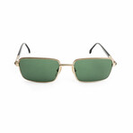 Men's // Mont Blanc Men's Rectangular Sunglasses // Gunmetal + Green