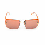 Unisex // Gianni Versace Unisex Rimless Square Sunglasses // Orange + Orange Mirror