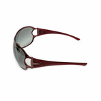 Unisex // Gucci Crystal Red Shield Sunglasses // Red + Gradient Gray