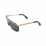 Unisex // Cesar Paciotti Flat Top Gold & Teal Sunglasses // Gold, Teal + Gray