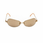 Unisex // Modo Gold Mirror Oval Unisex Sunglasses // Gold + Gold Mirror