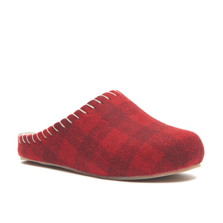 Pine Wool Clog Slipper // Red (Euro: 35)