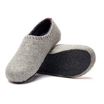 Yew Wool Slipper // Light Gray + Purple (Euro: 37)