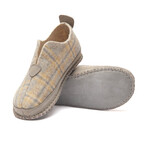 Ivy Wool Slipper // Yellow + Gray (Euro: 39)