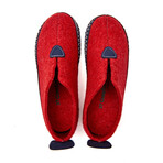 Ivy Wool Slipper // Navy + Red (Euro: 42)