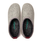 Yew Wool Slipper // Light Gray + Purple (Euro: 42)