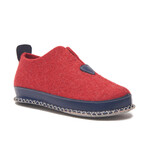 Ivy Wool Slipper // Navy + Red (Euro: 43)