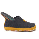 Ivy Wool Slipper // Dark Gray + Yellow (Euro: 41)