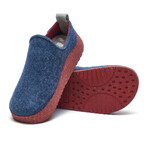 Olwen-W Wool Slipper // Navy + Red (Euro: 36)