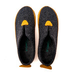 Ivy Wool Slipper // Dark Gray + Yellow (Euro: 38)