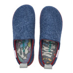 Olwen-W Wool Slipper // Navy + Red (Euro: 40)