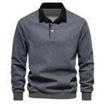 Long Sleeve Polo Sweatshirt // Dark Gray (XL)