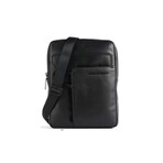 Piquadro Akron Crossbody Bag 10″ // Black