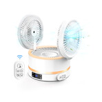 Ultra Quiet Double-Sided Rechargeable Desk Fan with Remote & Auto Oscillation - 3 Speeds