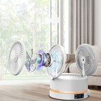 Ultra Quiet Double-Sided Rechargeable Desk Fan with Remote & Auto Oscillation - 3 Speeds