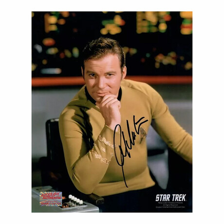 William Shatner Signed Star Trek 8x10: Starship Enterprise // Captain Kirk