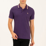 Striped Collar Polo // Purple (S)