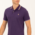 Striped Collar Polo // Purple (S)