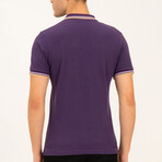 Striped Collar Polo // Purple (S)