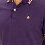 Striped Collar Polo // Purple (S)