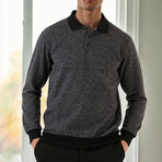 Contrast Polo Sweater // Gray (M)