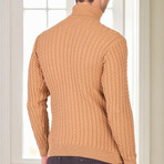 Striped Turtleneck Sweater // Cream (M)